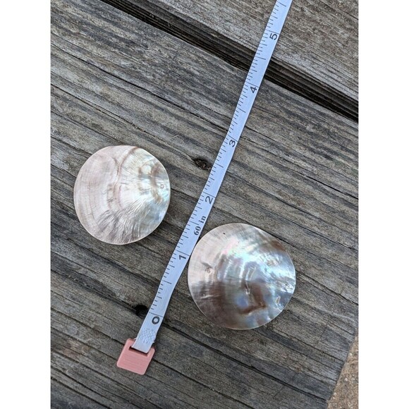 Vintage Mothers Of Pearl Earrings, Beachy Shell Earrings - Picture 7 of 10